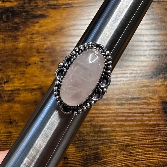 Rose quartz Sterling Silver overlay ring - Picture 9 of 14